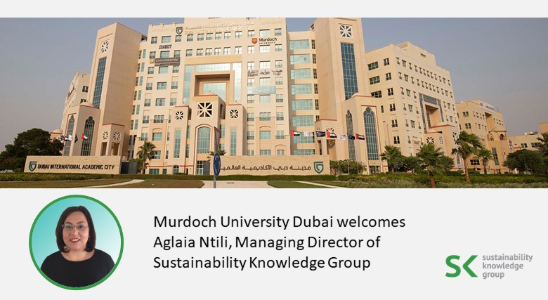 Aglaia Ntili, Managing Director of Sustainability Knowledge Group, joins Murdoch University Dubai